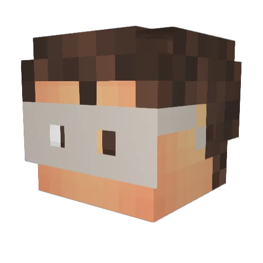 denjedi Minecraft avatar head, 3D render