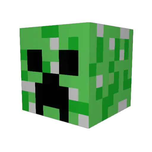 denkichan Minecraft avatar head, 3D render