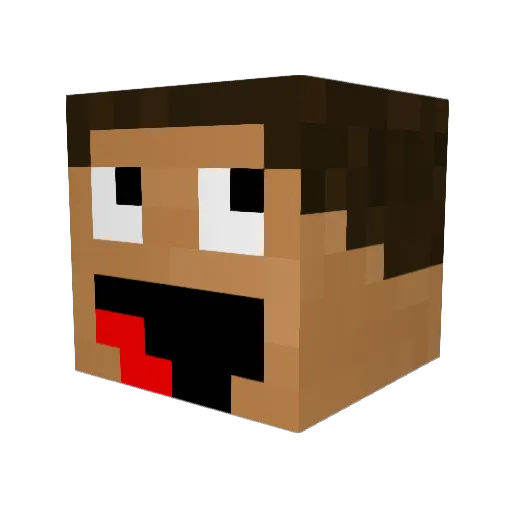 denku Minecraft avatar head, 3D render