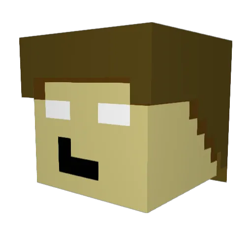 dennisES Minecraft avatar head, 3D render