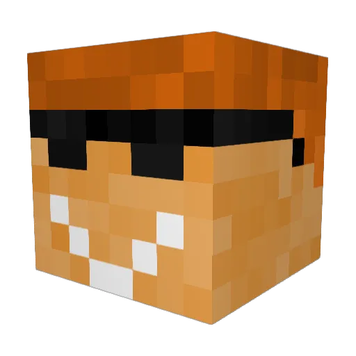 depinite Minecraft avatar head, 3D render