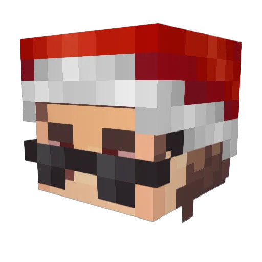 depresed Minecraft avatar head, 3D render