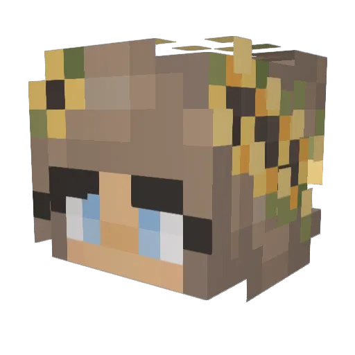 depresivo Minecraft avatar head, 3D render
