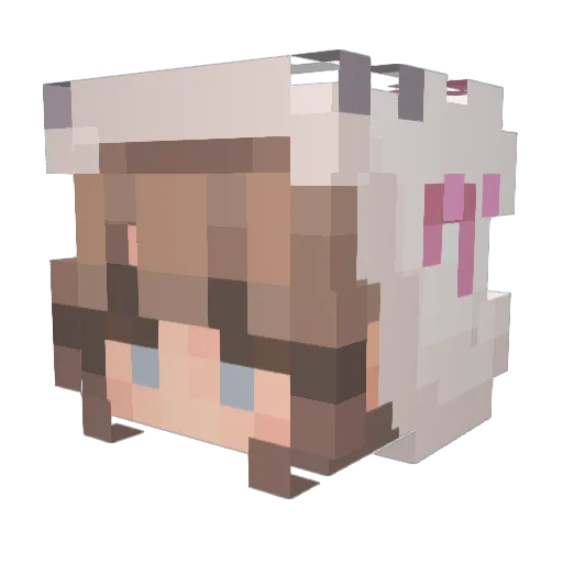depressedbipolar Minecraft avatar head, 3D render