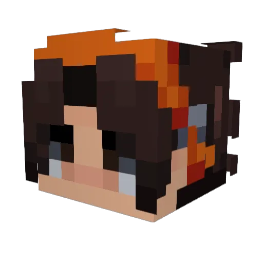 deptrai Minecraft avatar head, 3D render