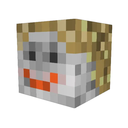 der12mann Minecraft avatar head, 3D render