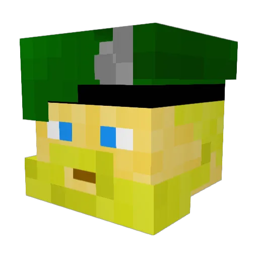 derPDZ Minecraft avatar head, 3D render