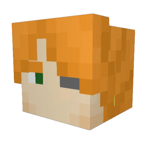 derZeta Minecraft avatar head, 3D render