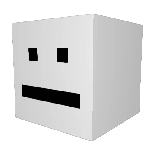 deracted Minecraft avatar head, 3D render