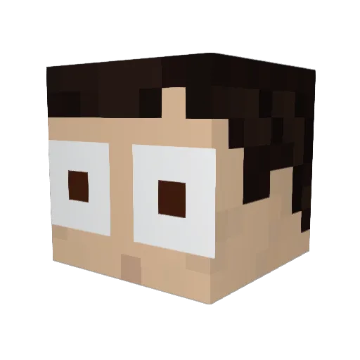 dercetti Minecraft avatar head, 3D render