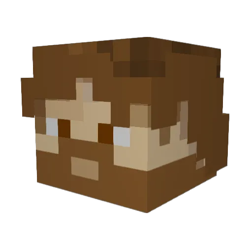 derdesh Minecraft avatar head, 3D render