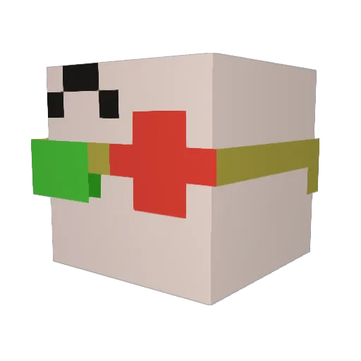 dereknux Minecraft avatar head, 3D render