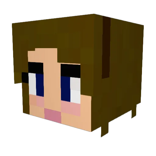 dereni Minecraft avatar head, 3D render