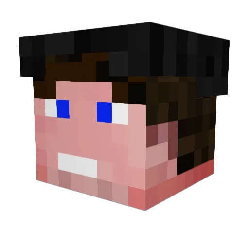 derkous Minecraft avatar head, 3D render