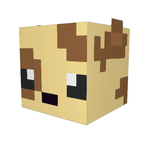 dermitdog Minecraft avatar head, 3D render