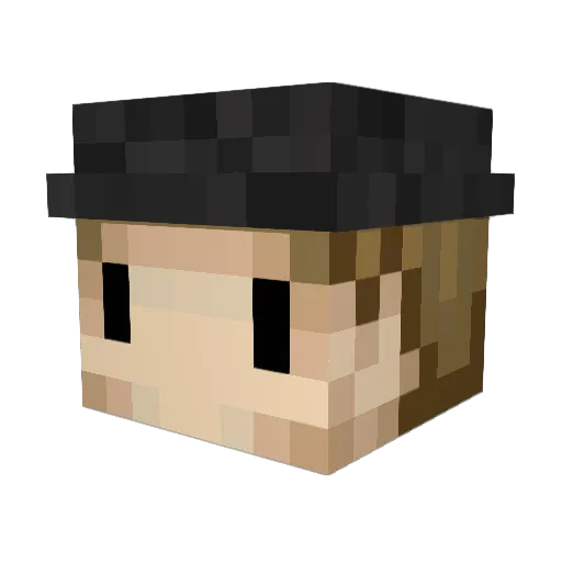 derpdeladerp Minecraft avatar head, 3D render