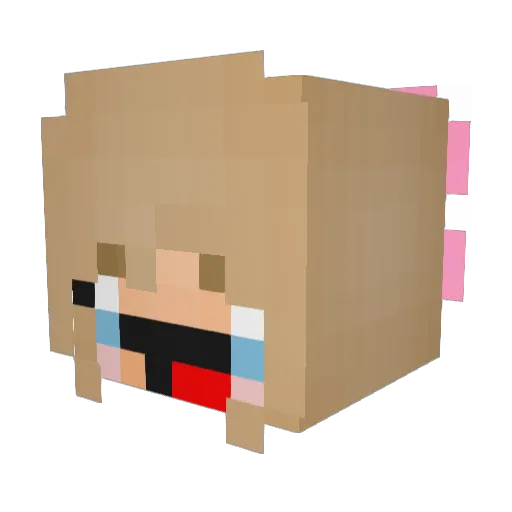 derplina Minecraft avatar head, 3D render