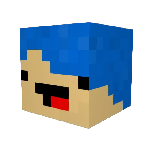 derptoise Minecraft avatar head, 3D render