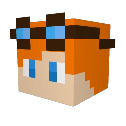 dertitus Minecraft avatar head, 3D render