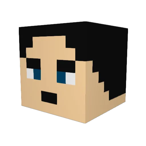 dervino Minecraft avatar head, 3D render