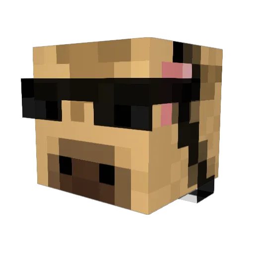desertcau Minecraft avatar head, 3D render