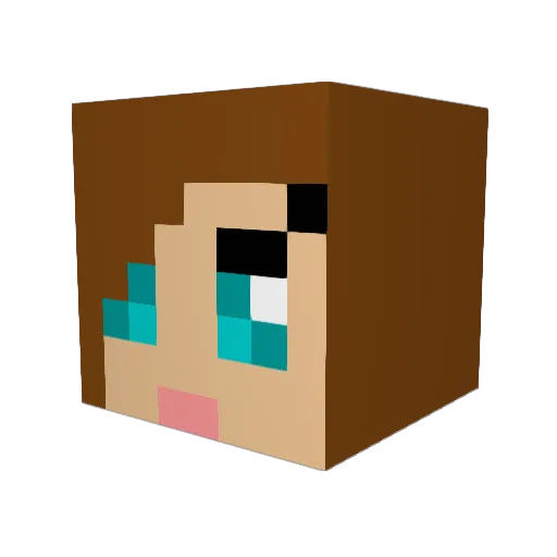 designerdot Minecraft avatar head, 3D render