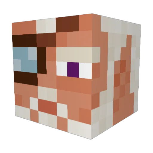 desklampo Minecraft avatar head, 3D render
