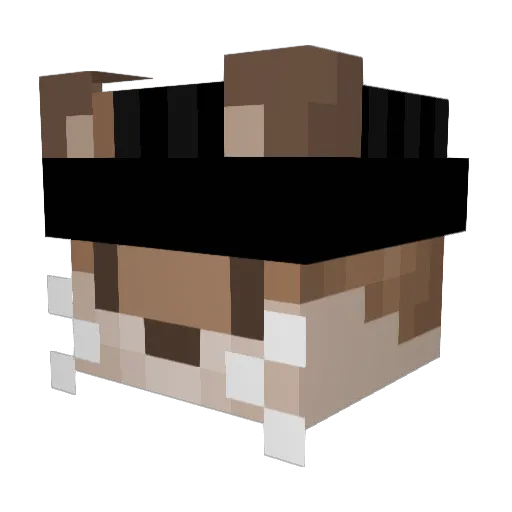 despic Minecraft avatar head, 3D render