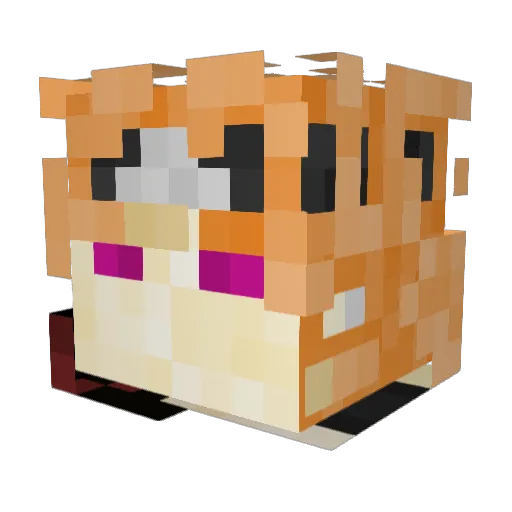desternate Minecraft avatar head, 3D render