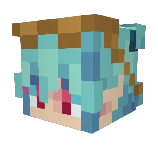 destruction001 Minecraft avatar head, 3D render