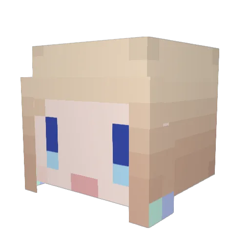 desutomo Minecraft avatar head, 3D render