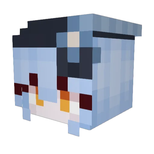 deterioate Minecraft avatar head, 3D render