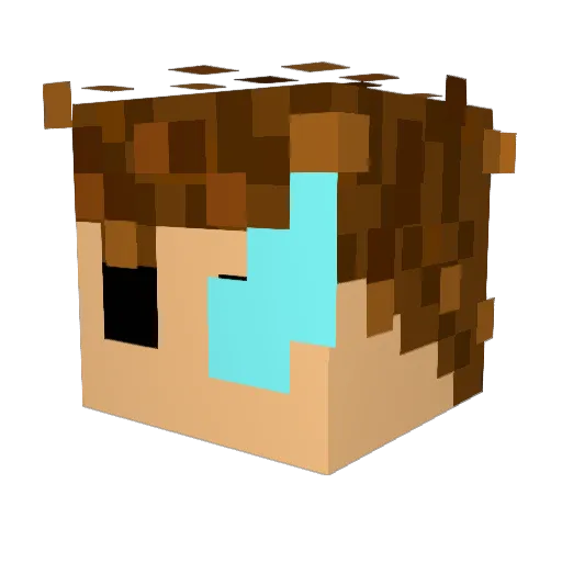 determinato Minecraft avatar head, 3D render