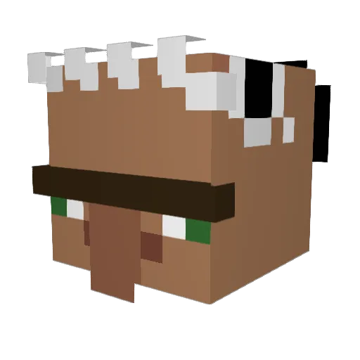 deujj_ Minecraft avatar head, 3D render