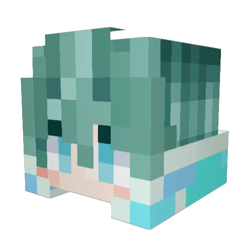 deunnamu Minecraft avatar head, 3D render