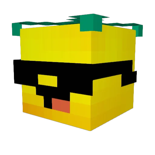 devabacaxi Minecraft avatar head, 3D render