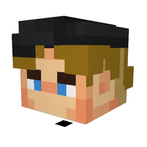 develel Minecraft avatar head, 3D render