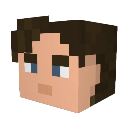 devertot Minecraft avatar head, 3D render