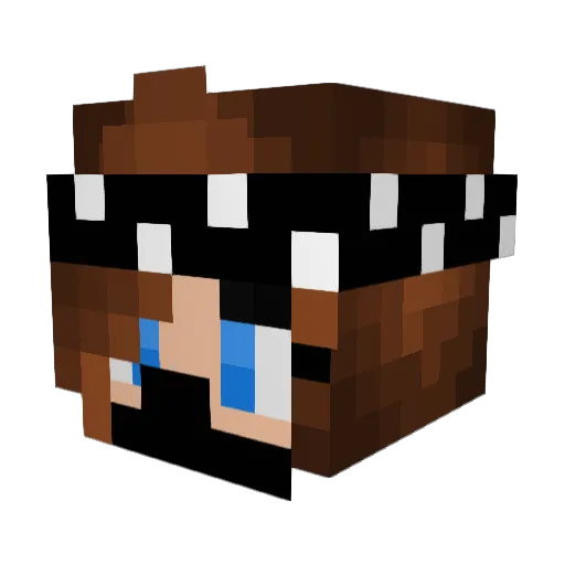 devieous Minecraft avatar head, 3D render