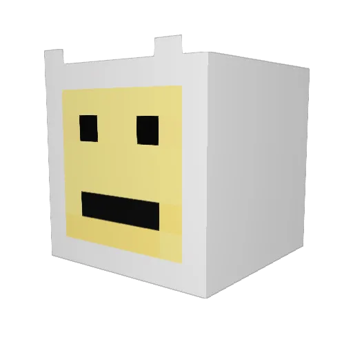 devilqtk Minecraft avatar head, 3D render