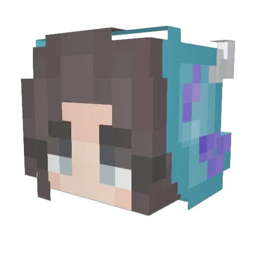 deviousQueen Minecraft avatar head, 3D render