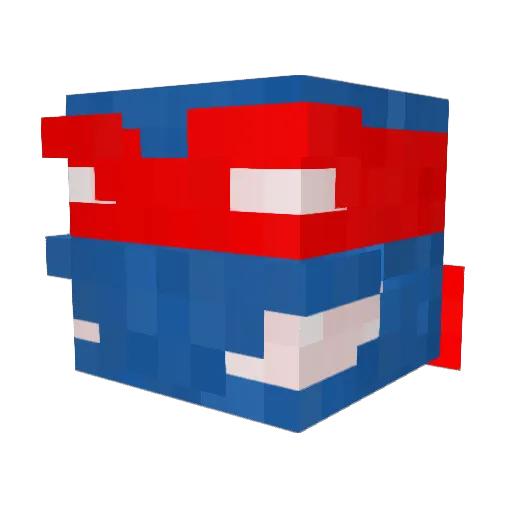 devvexD Minecraft avatar head, 3D render