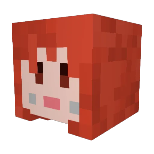 dewabaachan Minecraft avatar head, 3D render