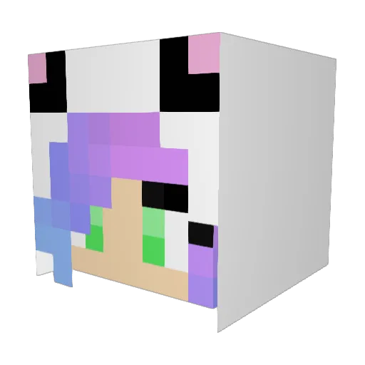 dewhitebean Minecraft avatar head, 3D render