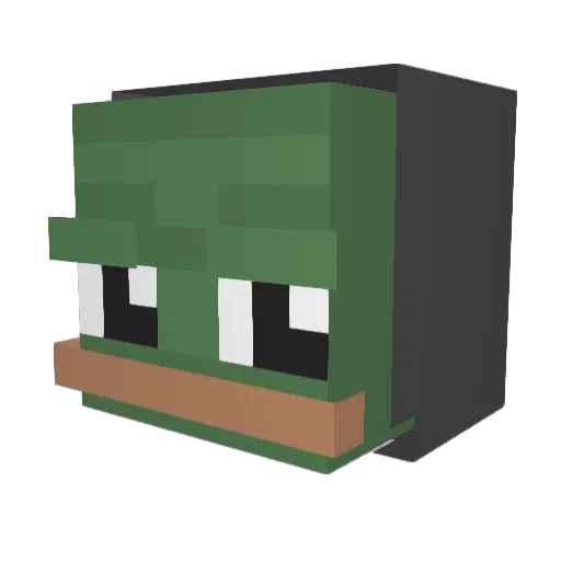 dewwek Minecraft avatar head, 3D render