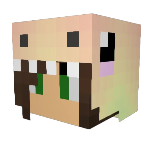dewzaza Minecraft avatar head, 3D render