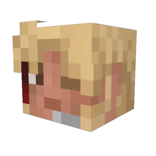 dezmopkobka Minecraft avatar head, 3D render