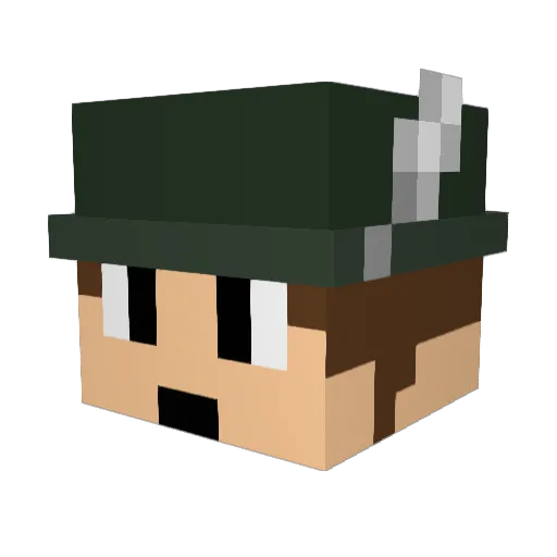 dgrubman Minecraft avatar head, 3D render