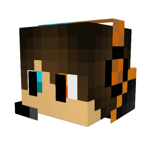 dhoomboom Minecraft avatar head, 3D render