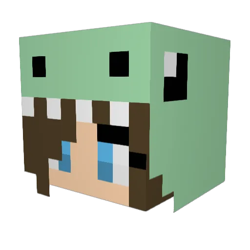 diam0ndfish Minecraft avatar head, 3D render